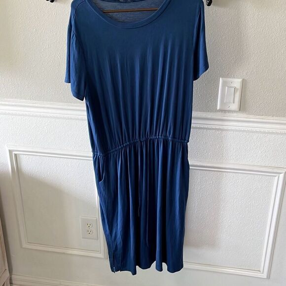 Simier Fariry Women Summer Hide Belly Work Casual Knee Blouson Dress with Pocket - Picture 3 of 13